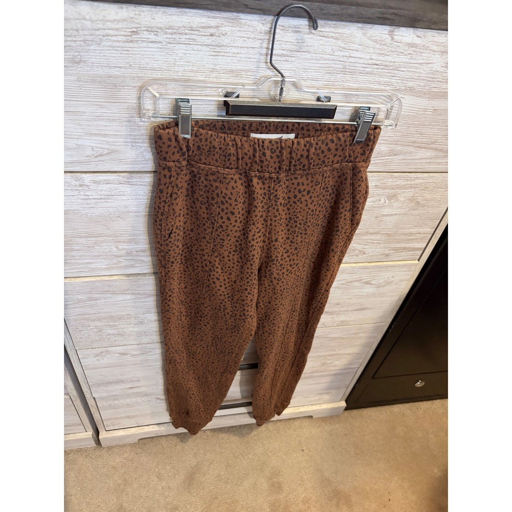 Abercrombie & Fitch Soft AF Leopard Print Joggers Brown High Waist XS - Picture 6 of 6